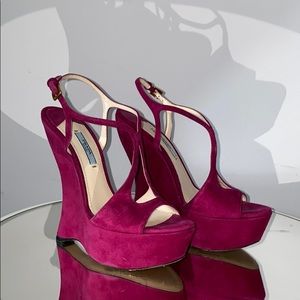 PRADA sculpted wedges